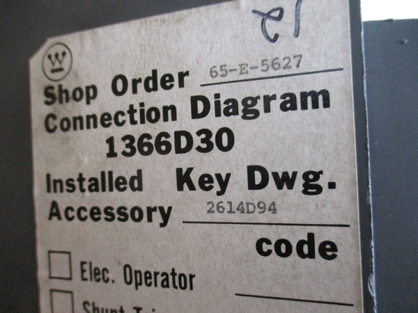 WESTINGHOUSE SPB50 TA800SPB 480VAC 800A NSMP