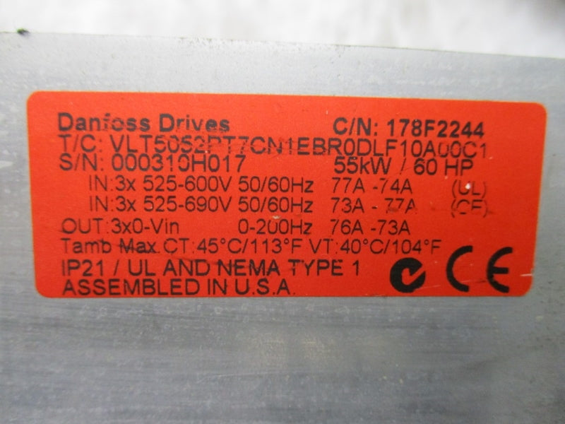 DANFOSS DRIVES VLT5052PT7CN1EBR0DLF10A00C1 525-690V 73-77A NSMP