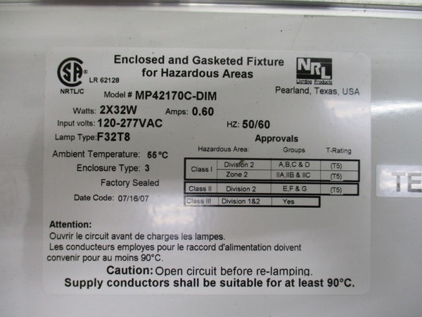 NRL LIGHTING PRODUCTS MP42170C-DIM 120-277VAC 0.60A NSMP