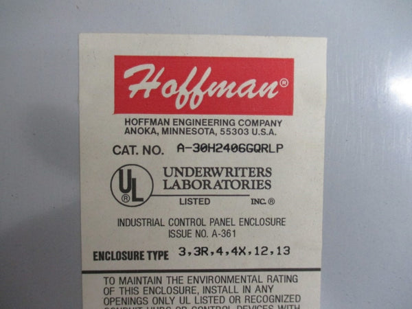 HOFFMAN A-30H2406GQRLP (AS PICTURED) NSNP