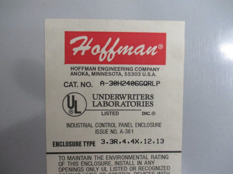 HOFFMAN A-30H2406GQRLP (AS PICTURED) NSNP