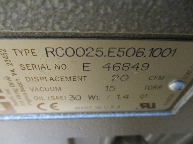 BUSCH RC0025.E506.1001 W/ TOSHIBA BY154FLB2UMW 230/460V 4.4/2.2A NSMP