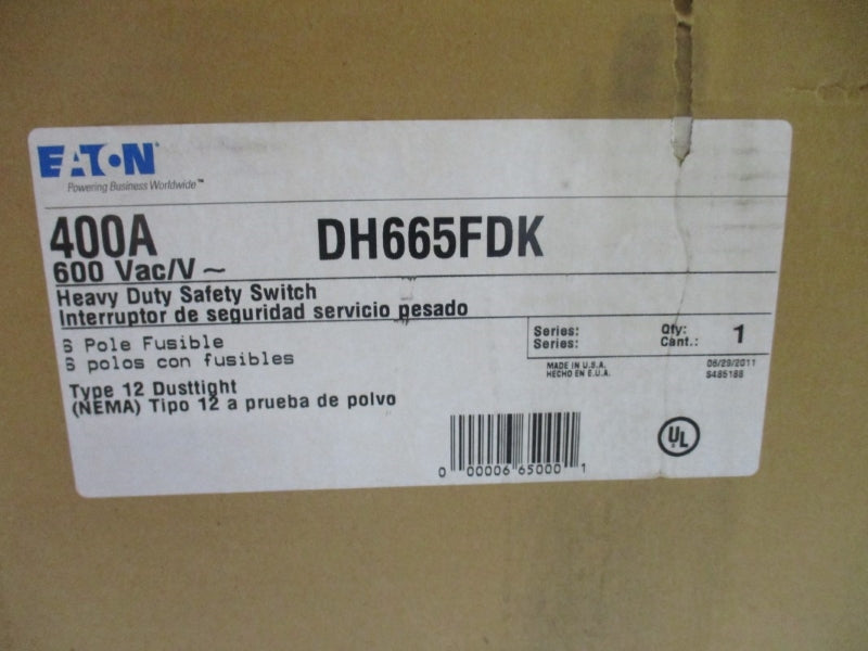EATON DH665FDK 600VAC 400A NSMP