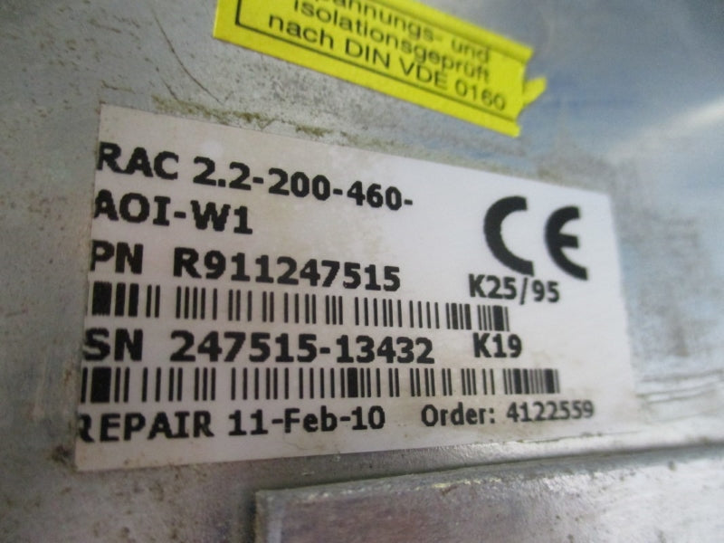 INDRAMAT RAC2.2-200-460-A0I-W1 R911247515 REMAN