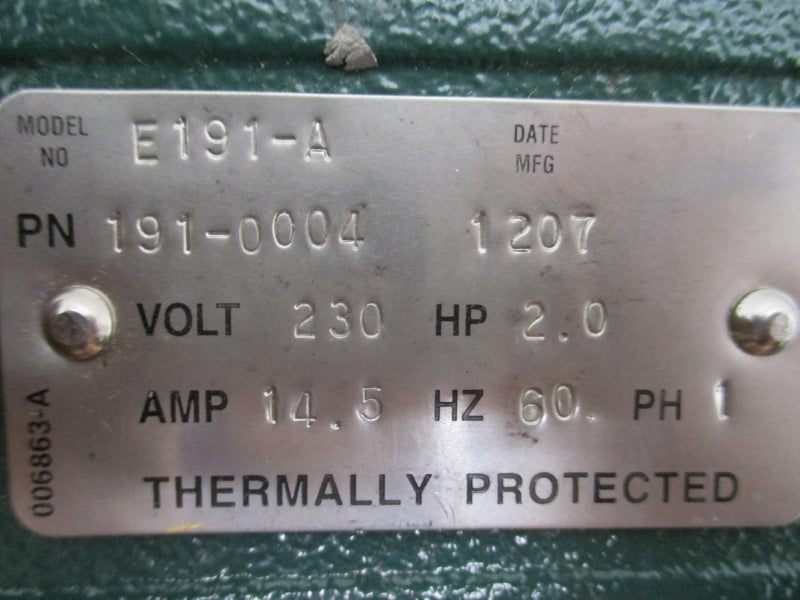 ZOELLER E191-A 191-0004 230V 14.5A NSMP
