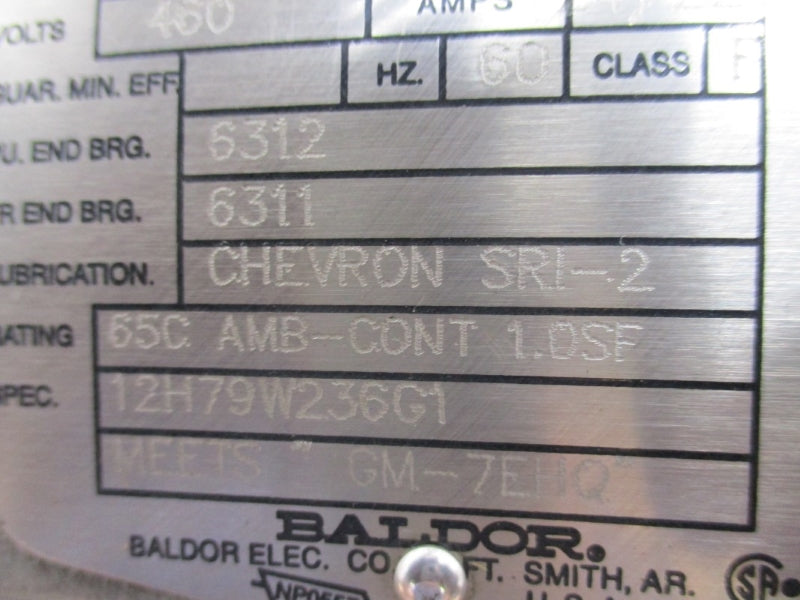 BALDOR 326U FRAME 20 HP 12H79W236G1 460V 24/22A NSMP