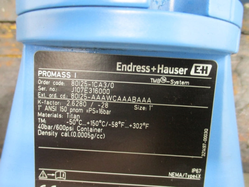 ENDRESS+HAUSER 80125-AAAWCAAABAAA 85-260VAC 600PSI 1" NSNP