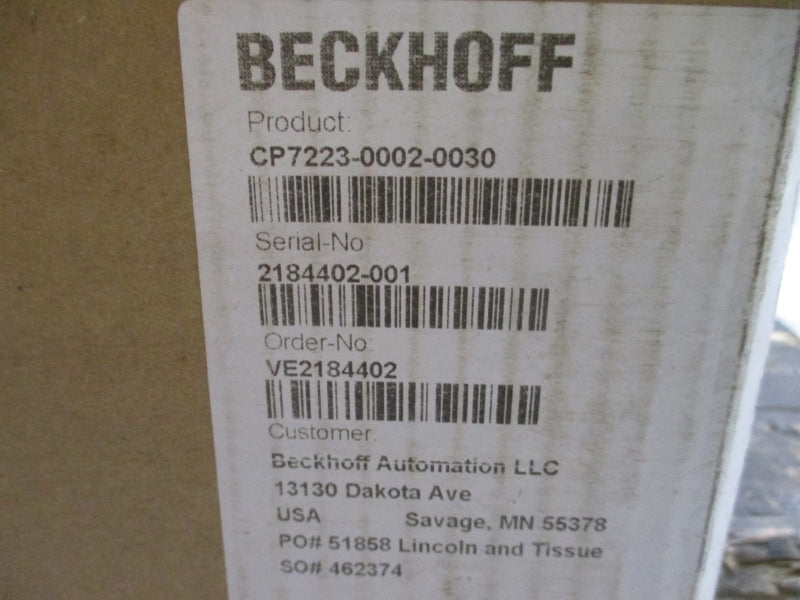 BECKHOFF CP7223-0002-0030 24VDC NSMP