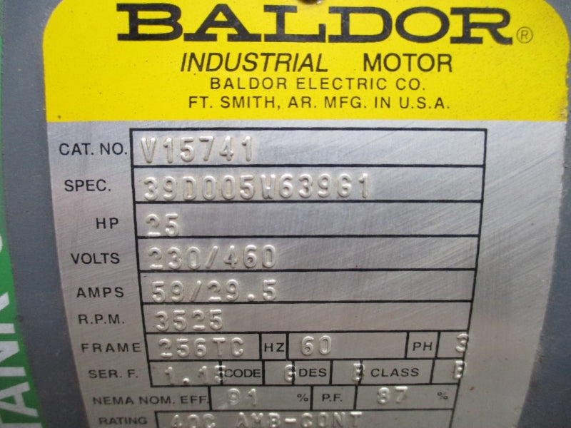 BALDOR V15741 230/460V 59/29.5A NSNP