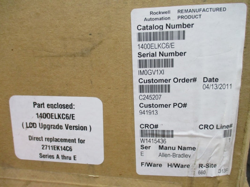 ALLEN BRADLEY 1400ELKC6 SER. E F/W 5.16 REMAN