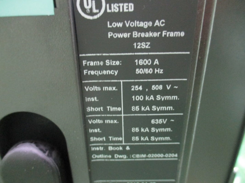 SIEMENS WLL2A316KDGCXCZEN 508VAC 1600A NSMP