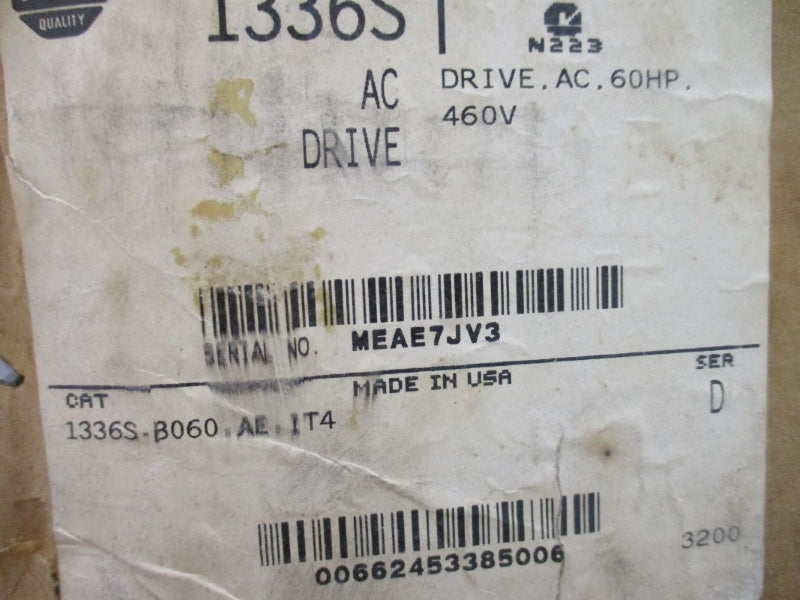 ALLEN BRADLEY 1336S-B060-AE-IT4 SER. D 460VAC 96.0A NSMP