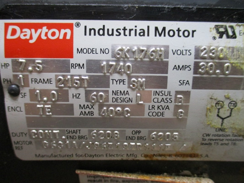 DAYTON 6K176H 230V 30.0A NSNP