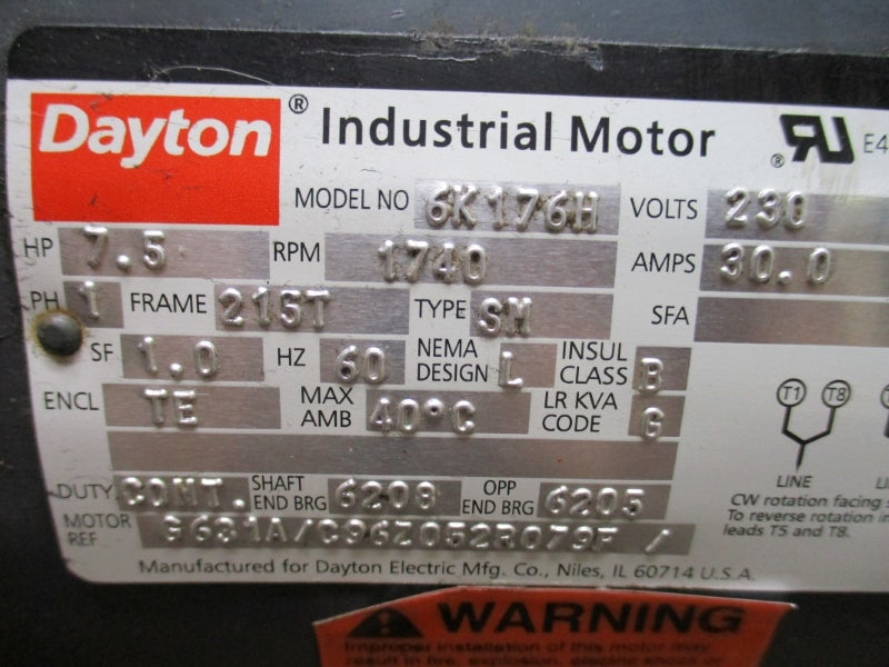 DAYTON 6K176H 230V 30.0A NSNP