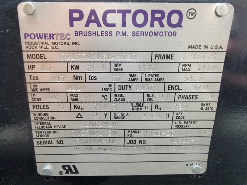 PACTORQ E215E4J1N1A1910 640VDC 212A NSNP