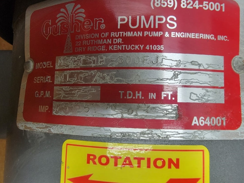 GUSHER PUMPS MSC4-11-500FJ W/ 36K635X100G1 208-230/460V 13.2-12/6A NSMP
