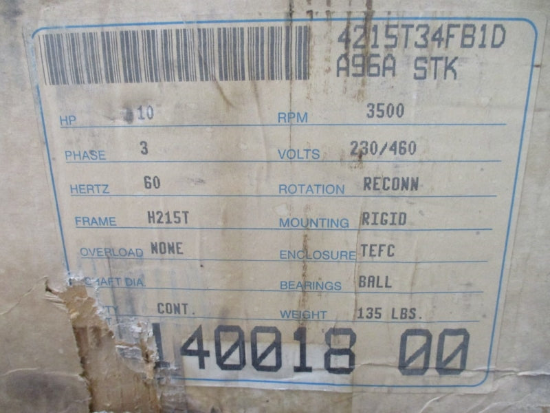 LEESON 140018.00 N215T34FB1D 230/460V 26/15A NSMP