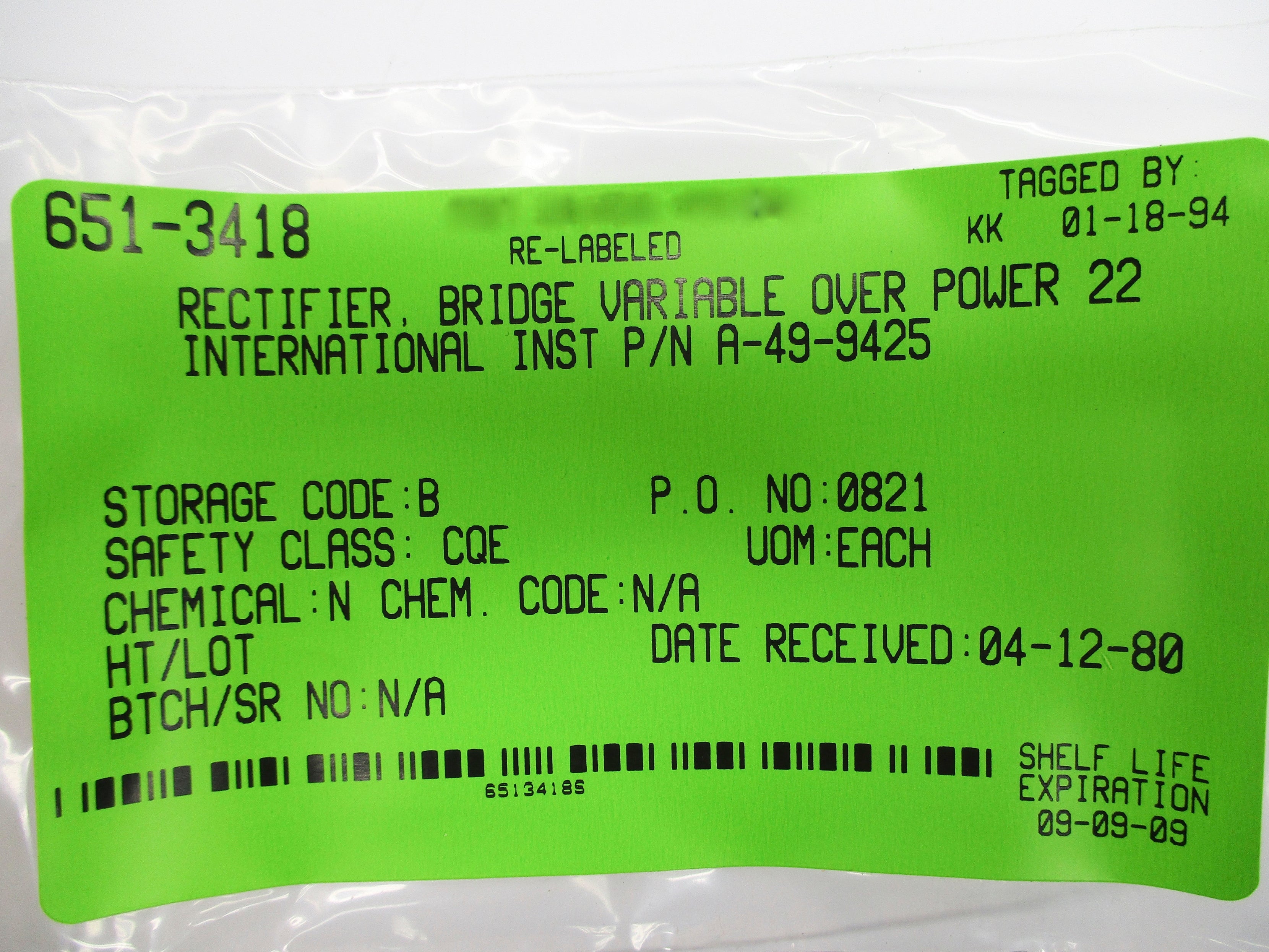 SPARE PART W02M A-49-9425 NSNP