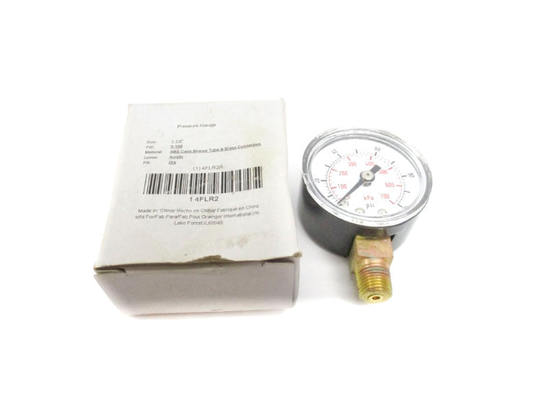GAUGE 4FLR2 100PSI 1-1/2" NSMP
