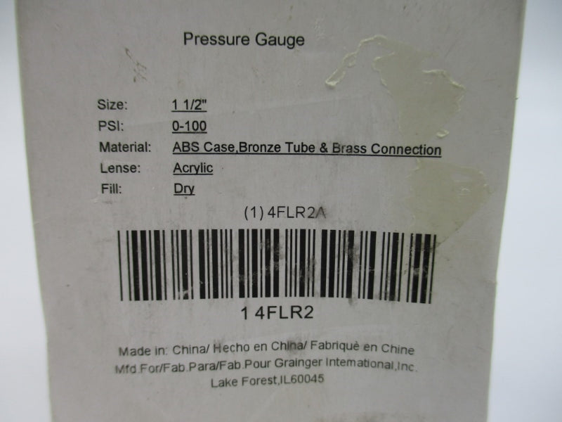 GAUGE 4FLR2 100PSI 1-1/2" NSMP