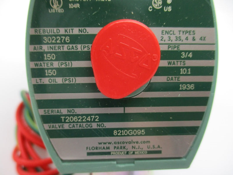 ASCO 8210G095 110/120V 150PSI 3/4" NSMP