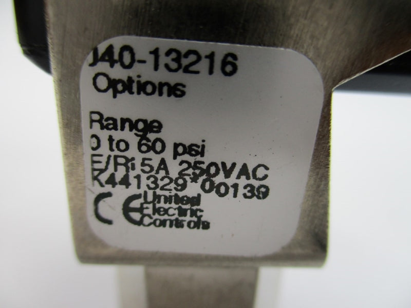 UNITED ELECTRIC J40-13216 250VAC 5A 0-60PSI NSNP