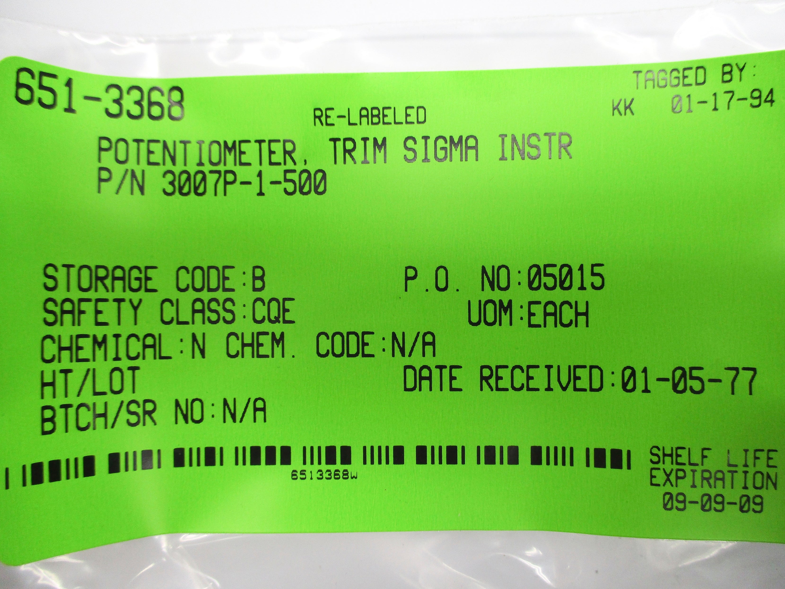 POTENTIOMETER 3007P-1-500 NSNP