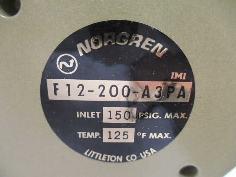 NORGREN F12-200-A3PA 150PSI 125'F NSNP