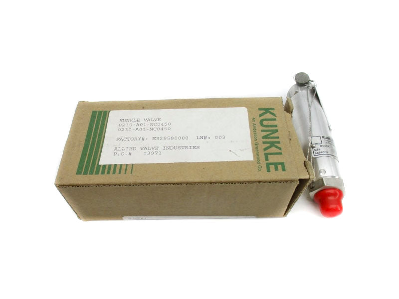 KUNKLE VALVE 0230-A01-NC0450 450PSI 1/4" NSMP