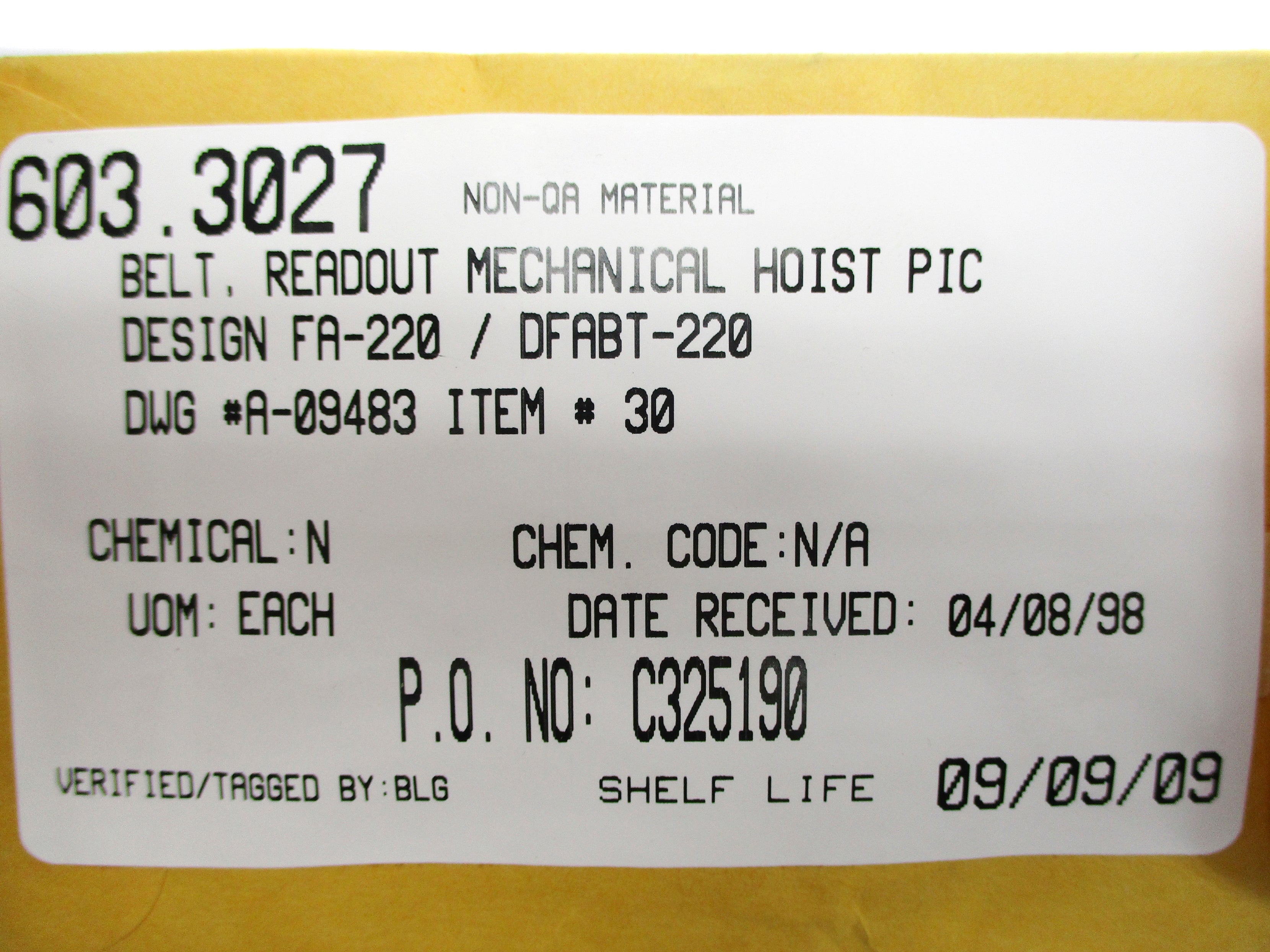 BELT A-09483 NSNP