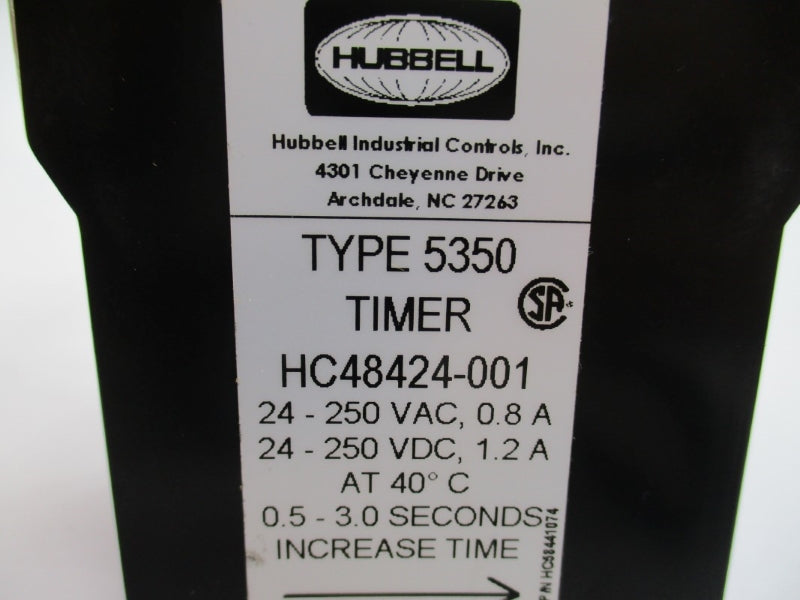 HUBBELL HC48424-001 5350 24-250VAC 1.2A 0.5-3.0S 40'C NSNP