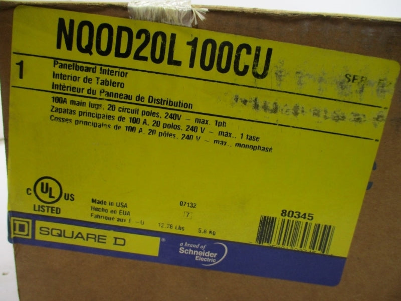 SQUARE D NQOD20L100CU SER. E2 240V 100A NSMP