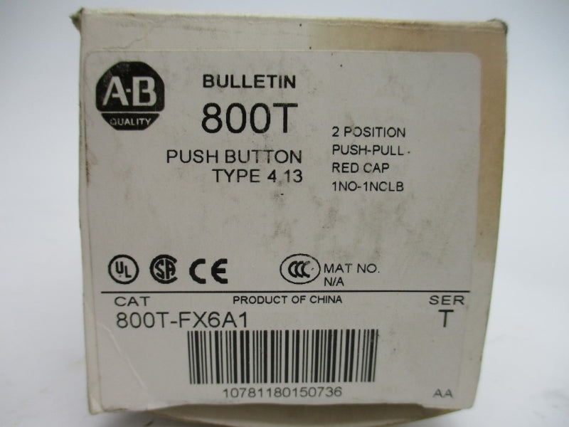 ALLEN BRADLEY 800T-FX6A1 SER. T (WH) NSMP