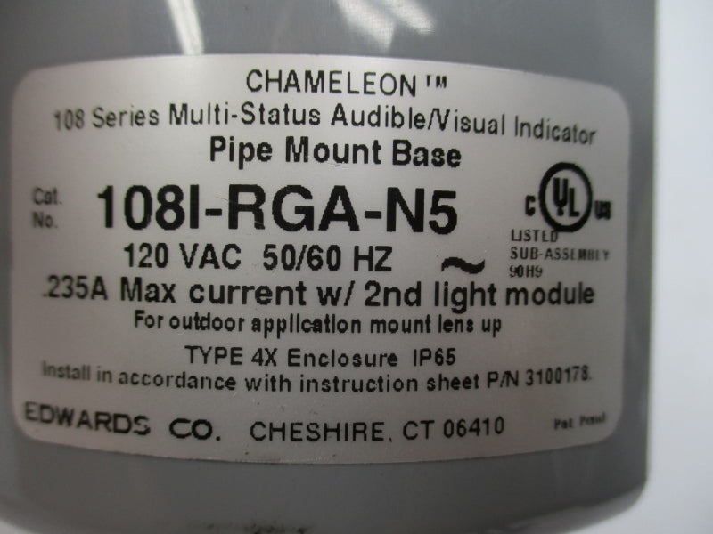 EDWARDS SIGNALING 108I-RGA-N5 120VAC .235A NSNP