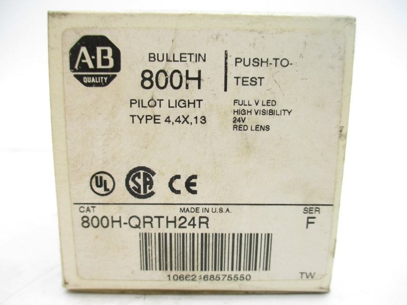 ALLEN BRADLEY 800H-QRTH24R SER. F 24V (WH) (NO LENS) NSMP