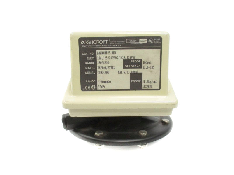 ASHCROFT LDAN4HT25-XHX 125/250VAC 10A 160PSI 150"H2OD NSNP