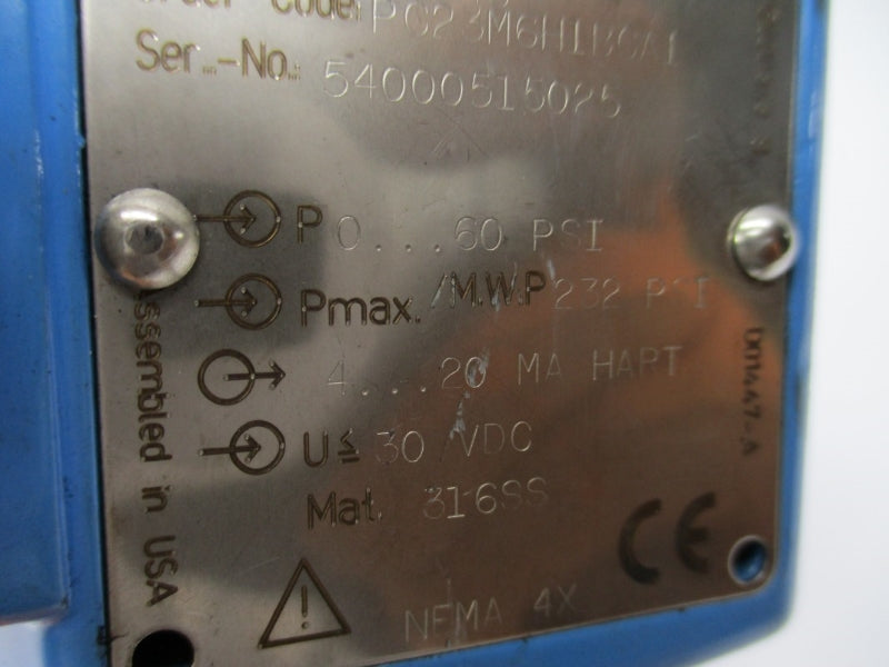 ENDRESS+HAUSER PMP48 PC23M6H1BGA1 30VDC 0-60PSI UNMP