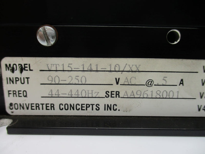 CONVERTER CONCEPTS VT15-141-10/XX 90-250VAC .5A UNMP