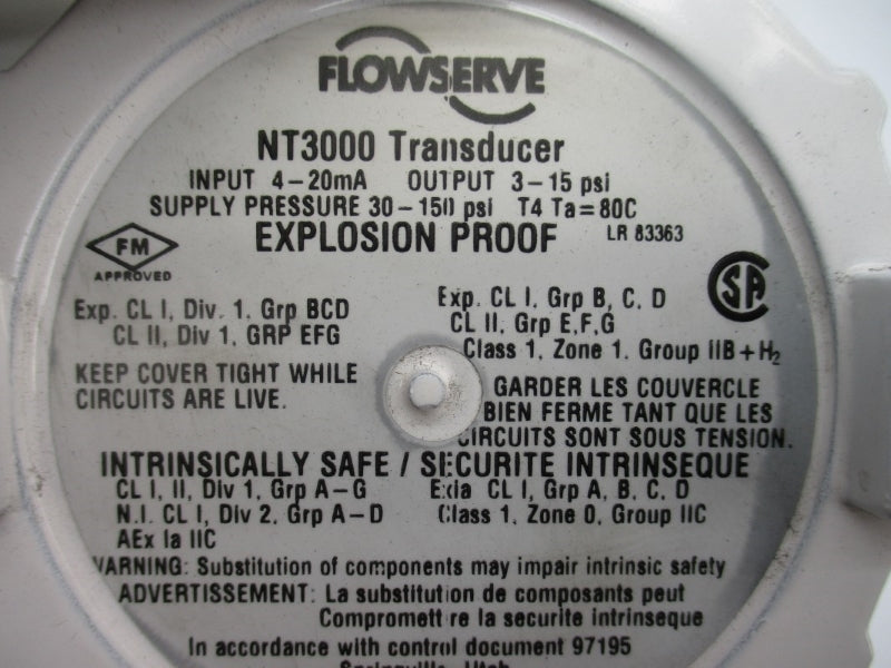 FLOWSERVE NT3002102SN1W00 30-150PSI NSNP