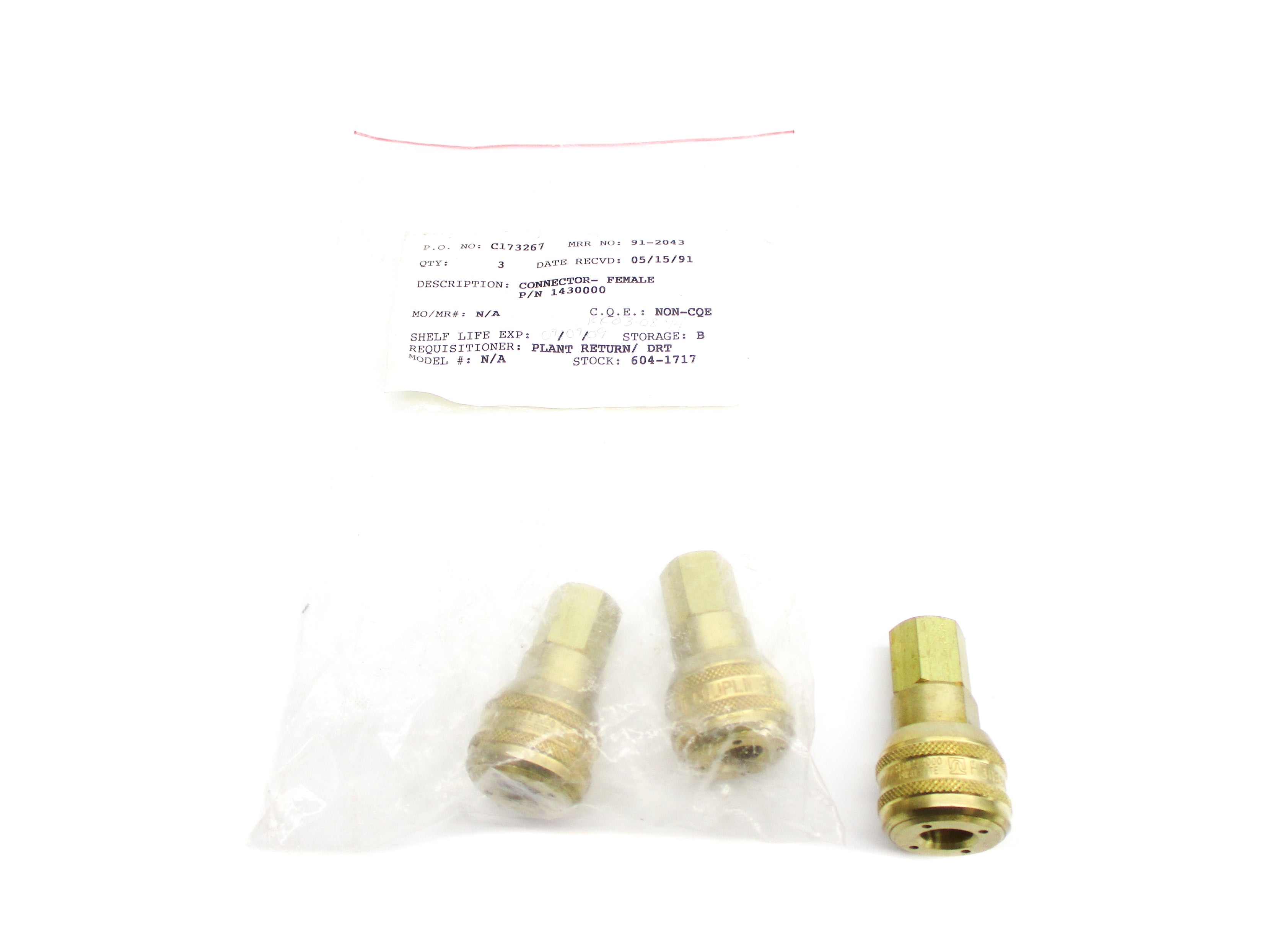 HANSEN COUPLING 1430000 (PKG OF 3) NSMP