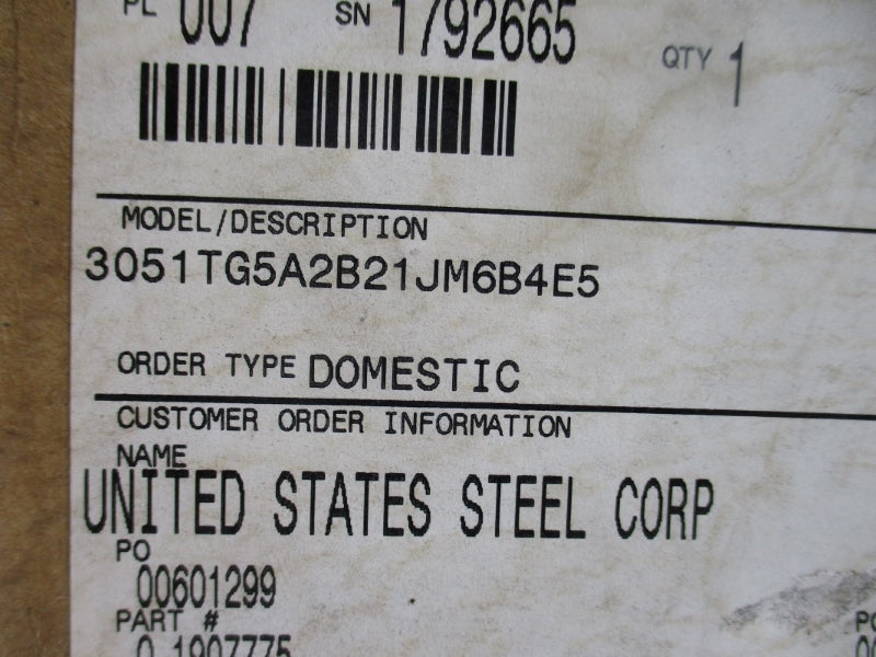 ROSEMOUNT 3051TG5A2B21JM6B4E5 10.5-55VDC 10000PSI NSMP
