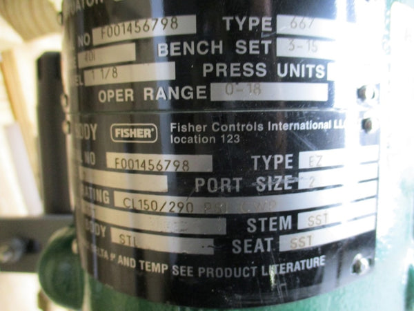 FISHER CONTROLS TYPE 667 SIZE 40 F001456798 3-15PSI NSNP