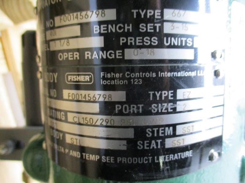 FISHER CONTROLS TYPE 667 SIZE 40 F001456798 3-15PSI NSNP