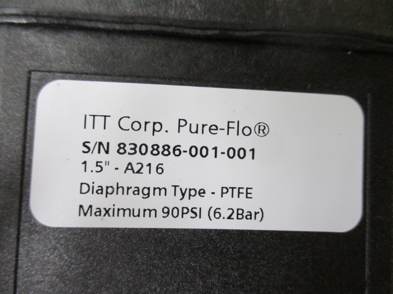 ITT PURE-FLO 1.5-316L-RA25MAX 60PSI STAINLESS VALVE ASSEMBLY NSMP