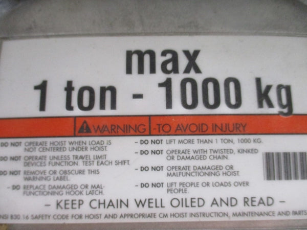 COLUMBUS MCKINNON MODEL H 440-480V 1.3/2.2A 1TON 10.1' NSMP