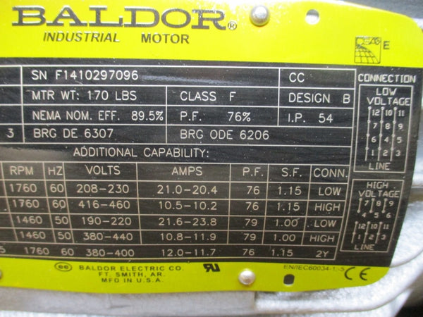 BUSCH RA0165D5061102 W/ BALDOR 0623.912.881 230/460V 20.4/10.2A NSMP