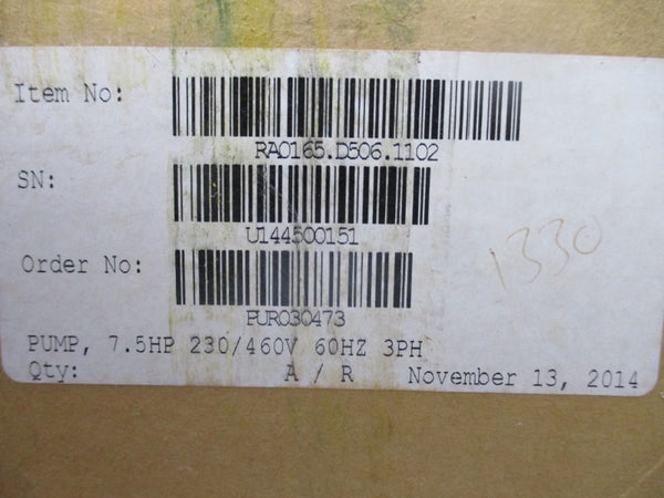 BUSCH RA0165D5061102 W/ BALDOR 0623.912.881 230/460V 20.4/10.2A NSMP