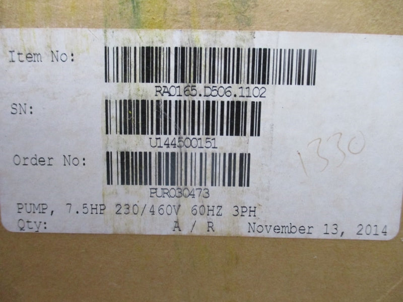 BUSCH RA0165D5061102 W/ BALDOR 0623.912.881 230/460V 20.4/10.2A NSMP