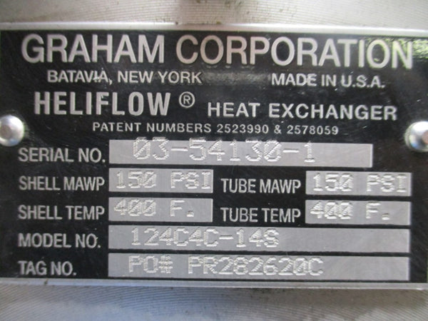 GRAHAM CORPORATION 124C4C-14S 150PSI 400'F NSNP