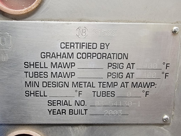GRAHAM CORPORATION 124C4C-14S 150PSI 400'F NSNP